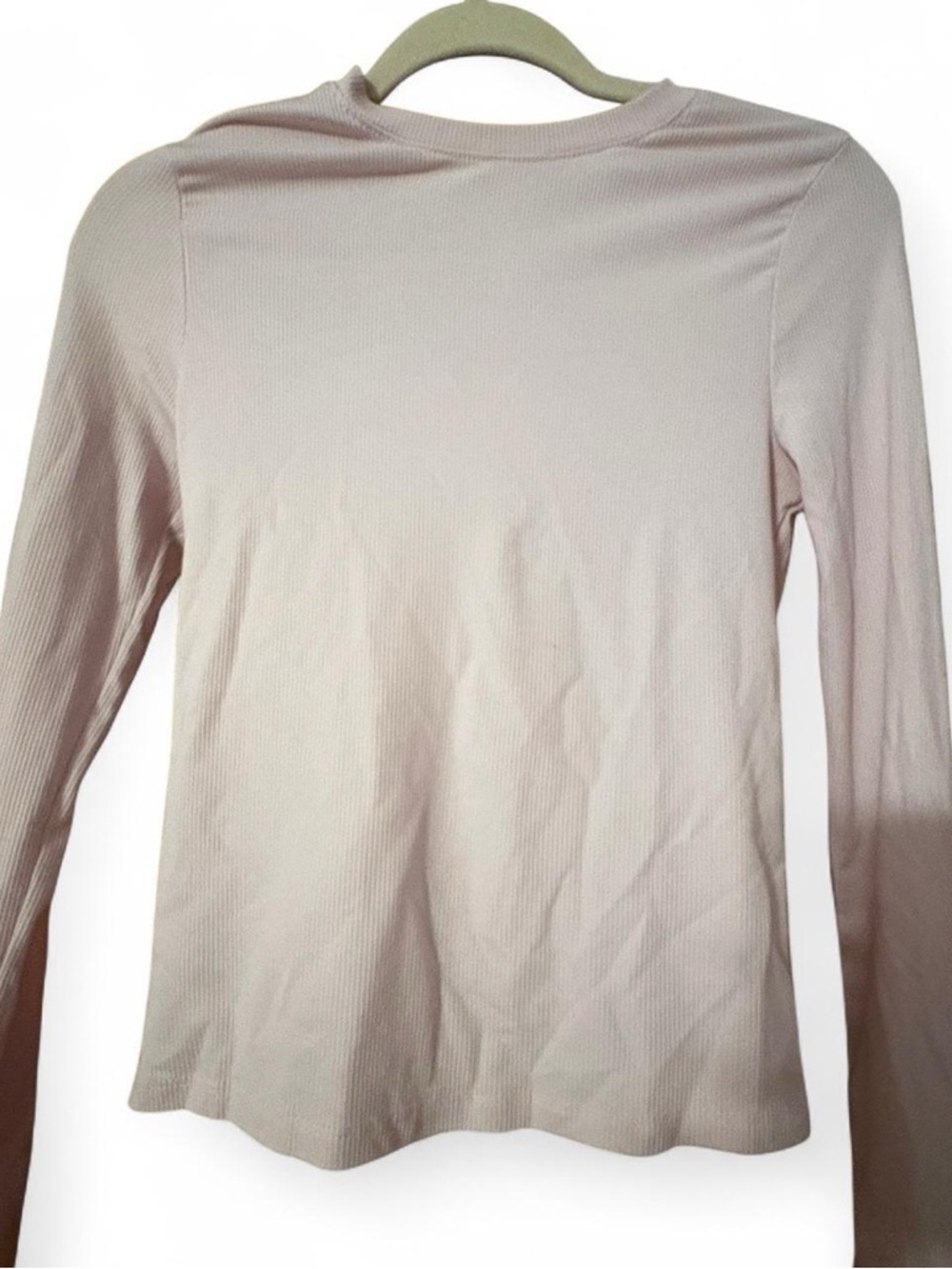 Light Blush Long Sleeve Ribbed Top